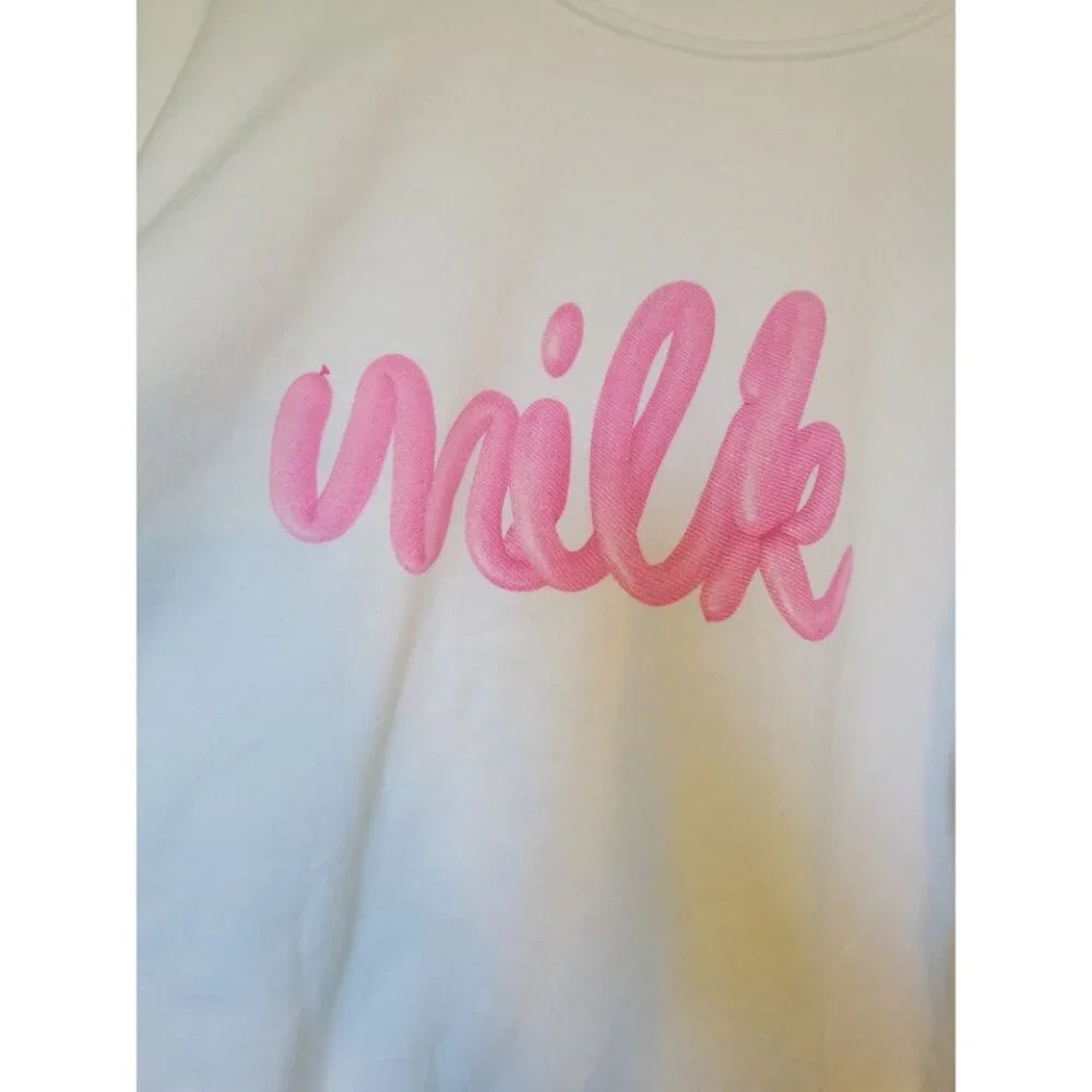 Gildan White Milk Sweater Female Xl. Winter Sweater View 2